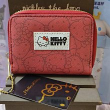 正版﹝Sanrio﹞授權※Hello Kitty凱蒂貓※【Kitty胭脂紅色大臉燙金圖案】拉鍊式零錢包 歷史價格詳細信息