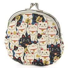 招財貓 珠扣包 口金包 零錢包 棉質 日本製 歷史價格詳細信息