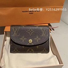 二手正品 LV 路易威登 皮夾 短夾 棋盤格 女生錢包 拉鏈零錢包 ROSALIE 零錢包 粉色 n64423 歷史價格詳細信息
