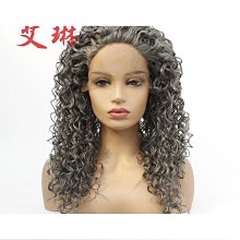 前蕾絲假髮 化纖頭套淡金色小卷 中分蓬鬆長捲髮 假髮套 歷史價格詳細信息