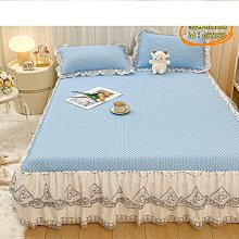 夏季a類冰絲涼蓆三件套床裙款2024新款公主風可機水洗空調軟蓆子 歷史價格詳細信息