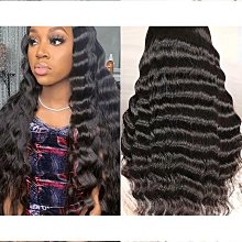 化纖假髮頭套前蕾絲時尚染色中分捲髮套前蕾絲假髮女長捲髮 歷史價格詳細信息