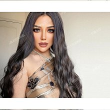 假髮新款前蕾絲假髮中分大波浪長捲髮非洲女款長發假髮套 歷史價格詳細信息