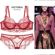 維多利亞超薄性感惑大尺碼內衣女透明聚攏收副乳防下垂蕾絲小可愛套裝 歷史價格詳細信息