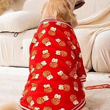 新年冬天喜慶大狗狗金毛衣服柴犬邊牧大型中型犬寵物秋冬加厚唐裝 歷史價格詳細信息