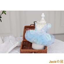 原創 寵物 淡藍立體花洋裝 貓狗衣服 小型犬 手工訂製 公主禮服 歷史價格詳細信息