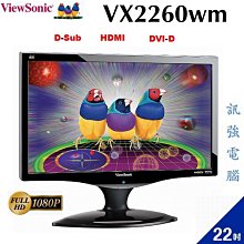 ViewSonic VX2260VM 22吋螢幕顯示器﹝D-Sub/DVI/HDMI三種輸入、內建喇叭﹞良品附線組 歷史價格詳細信息