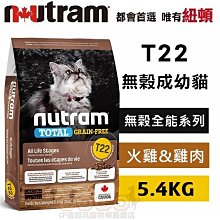 5.4KG紐頓【T22】無穀貓火雞加雞肉/全齡貓配方/nutram無榖全能系列 歷史價格詳細信息