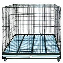 狼犬籠靜電摺疊3尺鐵座狗籠粗鐵線底部加強大型犬適用+腳踏墊☆米可多寵物精品☆ 歷史價格詳細信息