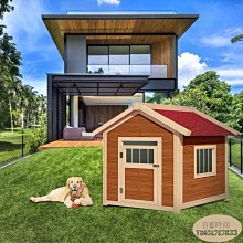 下殺-戶外實木 #狗屋 原木防水防腐中大型犬狗窩寵物別墅木質狗房 #狗籠 包郵 歷史價格詳細信息