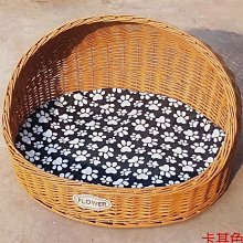 藤編貓窩夏季通風寵物窩四季通用網紅貓床貓咪小狗屋房子家睡覺窩 歷史價格詳細信息