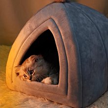 狗窩 貓窩 閉式幼貓狗狗窩籠墊子別墅被子貓咪用品 中大號尺寸議價超夯 精品 歷史價格詳細信息