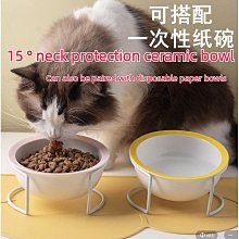陶瓷貓碗 高腳保護頸椎貓糧碗 貓咪狗貓盆 飲水碗 寵物零食碗 寵物餵食器 歷史價格詳細信息