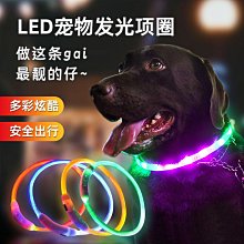 狗狗發光項圈小型犬夜光可充電夜間防走失燈七彩亮光泰迪脖圈燈帶 歷史價格詳細信息