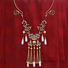 瓔珞紫色超長背雲流蘇漢服項鏈馬面裙飾品古風兒童配飾明制新岫玉 歷史價格詳細信息