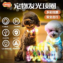 狗狗發光項圈小型犬夜光可充電夜間防走失燈七彩亮光泰迪脖圈燈帶 歷史價格詳細信息
