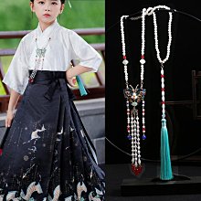 古風瓔珞漢服長版白玉髓仿珍珠復古旗袍項鏈明制馬面裙配飾手工 歷史價格詳細信息