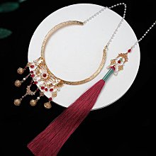 瓔珞紫色超長背雲流蘇漢服項鏈馬面裙飾品古風兒童配飾明制新岫玉 歷史價格詳細信息