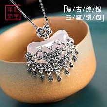 925純銀項圈彎管圓球銀項圈小孩大人女鈴鐺鎖骨鏈復古民族西域風 歷史價格詳細信息