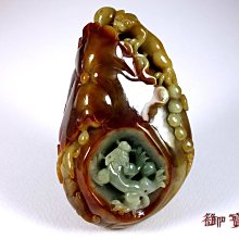 【御寶齋】--｛福壽臨門把件｝--保證A貨--三彩翡翠玉．．// 廣告價第一標 // 歷史價格詳細信息