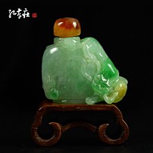 翡翠珍玩掛件文鎮擺件【紀孝莊】101705清宮雕翠玉蓮魚靈芝瑞獸冰潤白底青 高4.5cmx3.2x4.5 重81.5g 歷史價格詳細信息