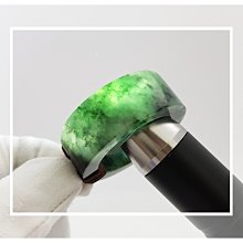 滿花藍綠底小肉扣 尺寸16*5.8 種不算很特別好 勝在和花色 尺寸適 翡翠 飾品 收藏【二手】【佛緣閣】-1805 歷史價格詳細信息