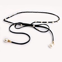 珍珠腰鏈女細配連衣裙子襯衫收腰裝飾腰帶金屬鏈條ins潮百搭時尚大衣腰帶-促銷 歷史價格詳細信息