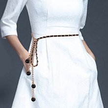 珍珠腰鏈女細配連衣裙子襯衫收腰裝飾腰帶金屬鏈條ins潮百搭時尚大衣腰帶-促銷 歷史價格詳細信息