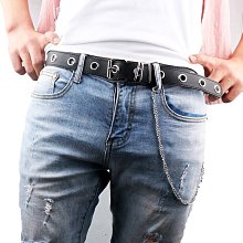 下殺 (null)腰帶女簡約百搭裝飾褲腰帶學生韓版胖MM加長鏈條全孔皮帶酷ins風 歷史價格詳細信息