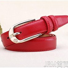 現貨 皮帶女士真皮白色牛皮休閒百搭裝飾紅色腰帶細女版韓版女生自動扣-簡約 歷史價格詳細信息