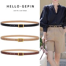 皮帶女士真皮配牛仔褲子高級感頭層牛皮法式復古黑色腰帶裝飾褲帶大衣腰帶-促銷 歷史價格詳細信息