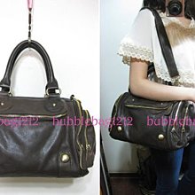 韓國深咖啡色/粉橘色水洗拼接羊皮有型款側背包/斜背包～特價1200 歷史價格詳細信息