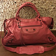 Balenciaga 粉橘色 巴黎世家 Giant Mini City大銀釦 Nubuck牛皮機車包 斜背  二手九成新 歷史價格詳細信息