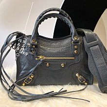 ::MINI名牌精品店:: 巴黎世家BALENCIAGA giant city金釦機車包(鉛灰色)281770 85成新 歷史價格詳細信息