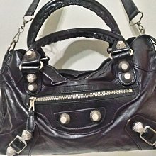Balenciaga 黑色真皮滾金邊限量款機車包 手提包 肩背包 歷史價格詳細信息
