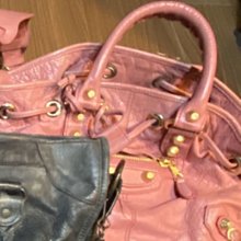 Balenciaga 粉橘色 巴黎世家 Giant Mini City大銀釦 Nubuck牛皮機車包 斜背  二手九成新 歷史價格詳細信息