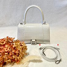 BALENCIAGA 巴黎世家白色全皮白字母手提包斜背包兩用包 近新 原價56800 優惠甜甜價 歷史價格詳細信息