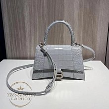 BALENCIAGA 巴黎世家 593546 Hourglass 小牛皮兩用沙漏包.亮桃 歷史價格詳細信息