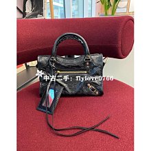 二手 BALENCIAGA 300295 1000 黑色 新款金小扣 Mini City bag 機車包 歷史價格詳細信息