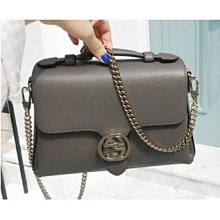 GUCCI 510304 金屬雙G壓釦式肩/斜背鍊包.藍 小 歷史價格詳細信息