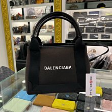 BALENCIAGA 巴黎世家 390346 NAVY CABAS XS 麻布手提兩用包.粉邊 歷史價格詳細信息