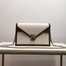【熱賣精選】 TB托里伯奇fleming系列撞色條格紋翻蓋鏈條包復古郵差信使包 歷史價格詳細信息