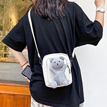 日系可愛小熊帆布單肩包 A4手提包 學生手提袋 帆布包 購物袋 休閒包 歷史價格詳細信息