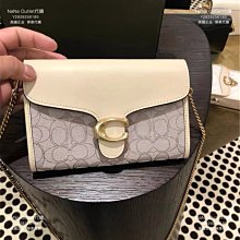 代購Coach CA192 帆布拼牛皮女士酒神包 鏈條包 腋下包 斜背包 單肩包 附購證 買即送禮 歷史價格詳細信息