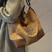 復古鹿皮絨腋下包包女2023新款潮韓國拼接撞色託特包百搭大容量包 歷史價格詳細信息