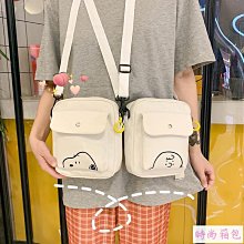 日系史努比小黃人刺繡卡通牛仔帆布包大容量可愛撞色百搭斜挎收納 歷史價格詳細信息