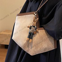 復古高級感撞色大容量包包女士2023新款撞色毛呢托特包百搭腋下包-Misaki精品 歷史價格詳細信息