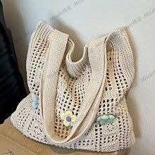 手工編織包女2023新款韓版毛球草編包海邊度假沙灘包手提單肩女包 歷史價格詳細信息