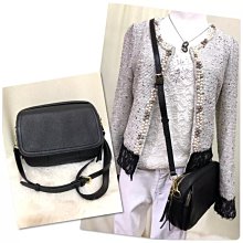 ????二手衣倉????韓系黑色皮革多層拉鍊側/肩背包AL0075小方包 歷史價格詳細信息