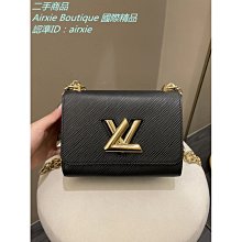 Louis Vuitton TWIST MM系列經典LOGO牛皮刺繡背帶肩/斜背包(黑) 歷史價格詳細信息